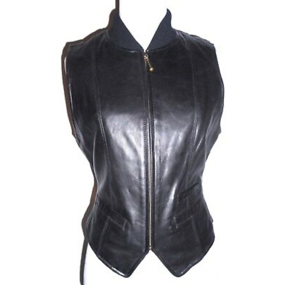 Banana Republic Jackets & Blazers - 100% leather Banana Republic moto vest wool collar